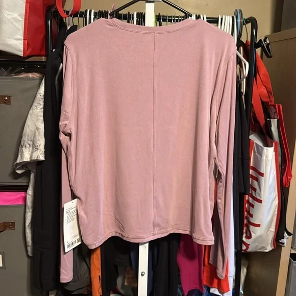 NWT Lululemon Do the Twist Long Sleeve Shirt Sz 10 Pink Taupe Modal - Picture 3 of 5